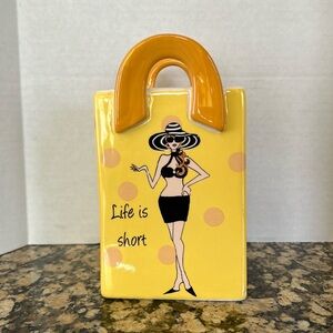 Delish gifts ceramic Life is short, be fabulous bag for accessories